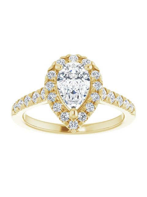 French Set Halo Engagement Ring 1/2 ct. tw.