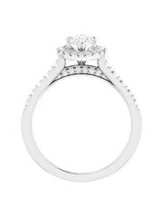 French Set Halo Engagement Ring 1/2 ct. tw.