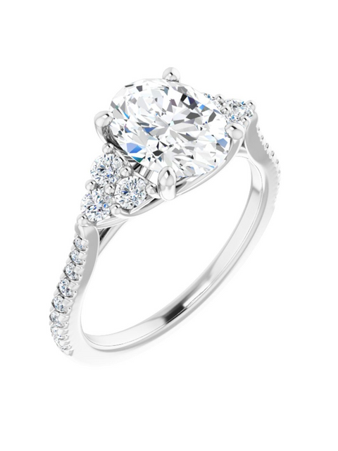 Engagement Ring with Diamond Side Details 1/3 ct. tw.