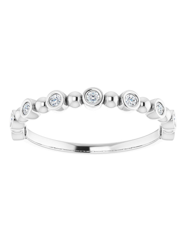 Bezel-Set Diamond Band with Round Stones 1/8 ct. tw.