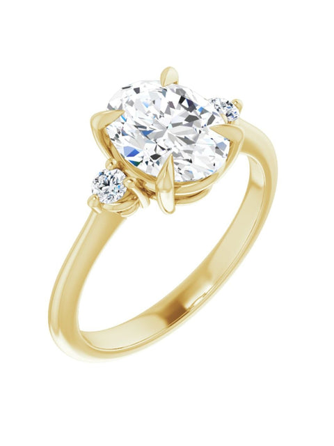 Engagement Ring with Diamond Sides .08 ct. tw.