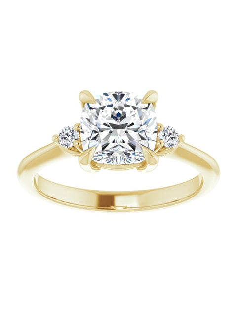 Engagement Ring with Diamond Sides .08 ct. tw.