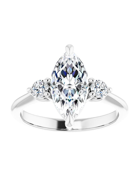 Engagement Ring with Diamond Sides .08 ct. tw.