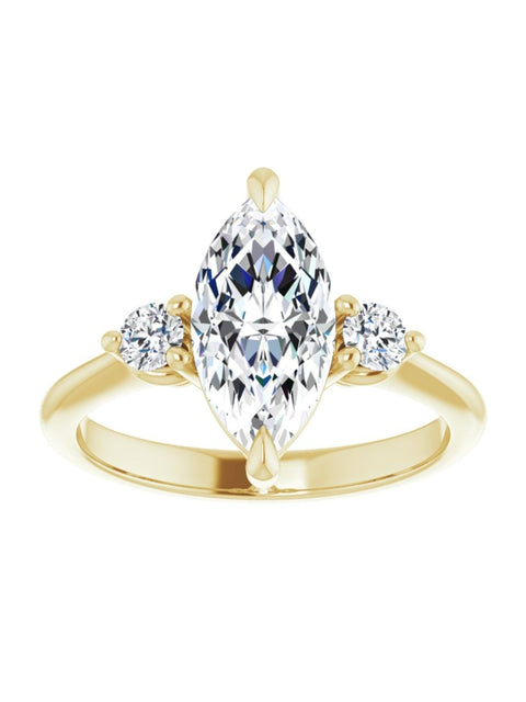 Engagement Ring with Diamond Sides .08 ct. tw.