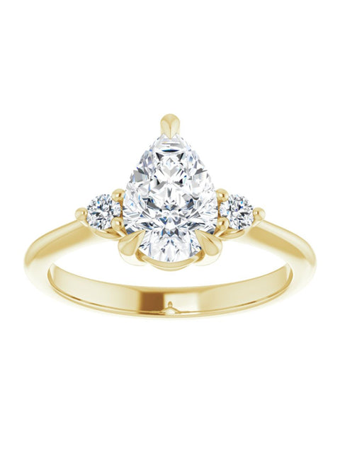 Engagement Ring with Diamond Sides .08 ct. tw.