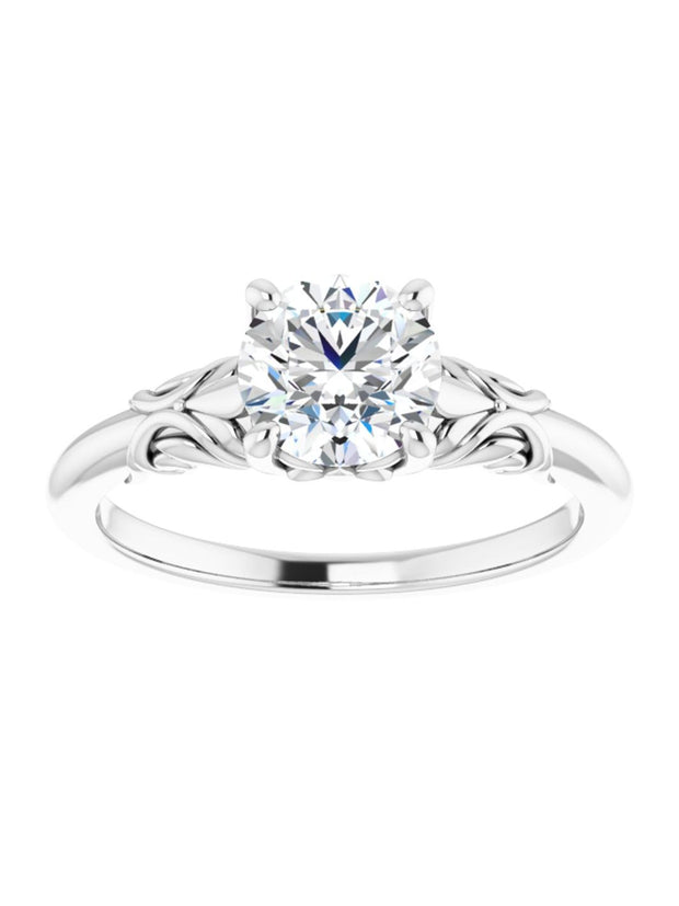 Solitaire Engagement Ring with Side Accents.