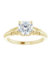 Solitaire Engagement Ring with Side Accents.