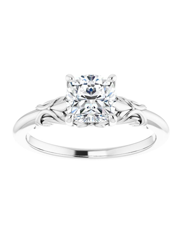 Solitaire Engagement Ring with Side Accents.