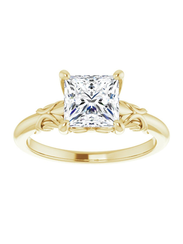 Solitaire Engagement Ring with Side Accents.