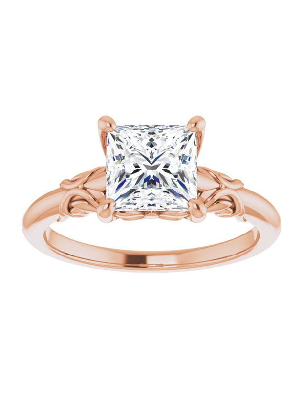 Solitaire Engagement Ring with Side Accents.