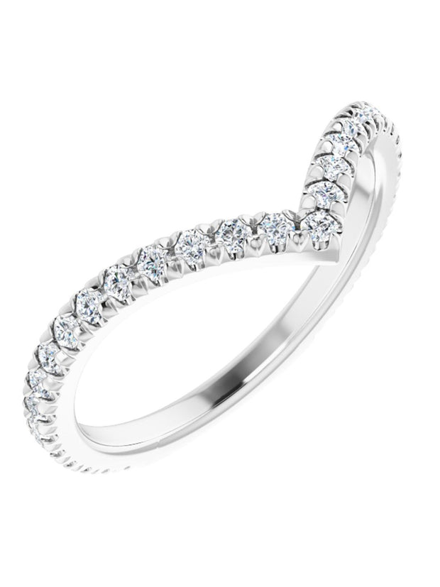 French-Set Diamond V shape Band 1/2 ct. tw.