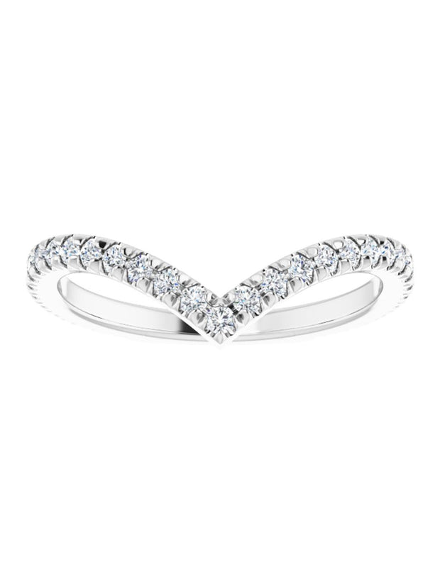 French-Set Diamond V shape Band 1/2 ct. tw.