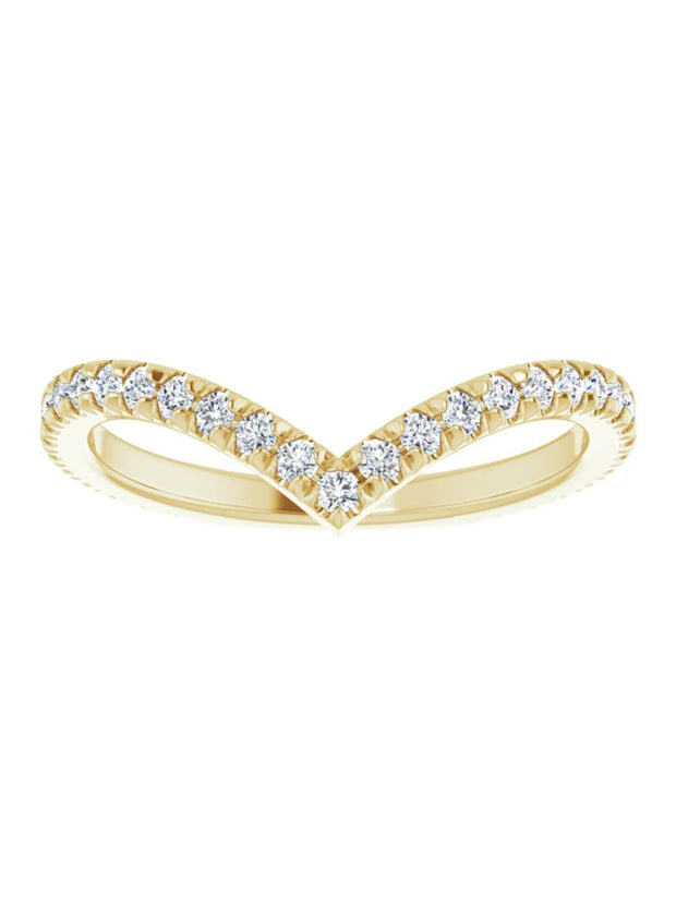 French-Set Diamond V shape Band 1/2 ct. tw.