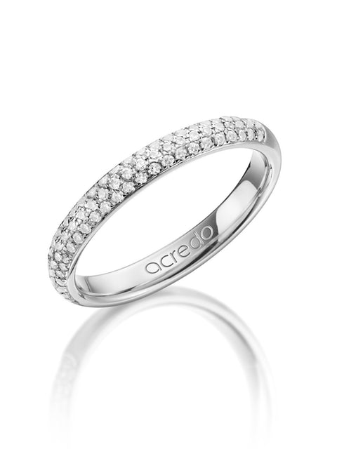 14K Palladium White Gold Diamond Pave Band 1/3 ct. tw G/Si1