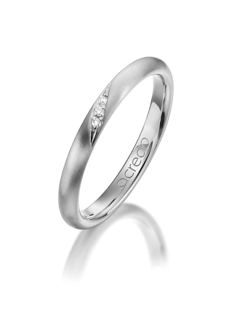 14K Palladium White Gold Diamond Band