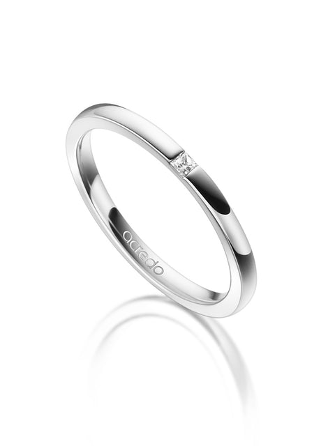 14K Palladium White Gold Diamond Band