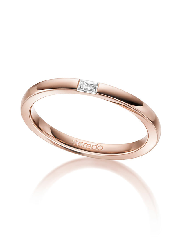 14K Red Gold Diamond Band