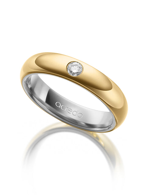 4.5 mm 14K Gray and Yellow Gold Band 1/10 ct. tw. G/Si1