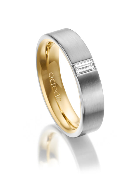 5 mm 14K Gray and Yellow Gold Band 1/4 ct. tw. G/Vs