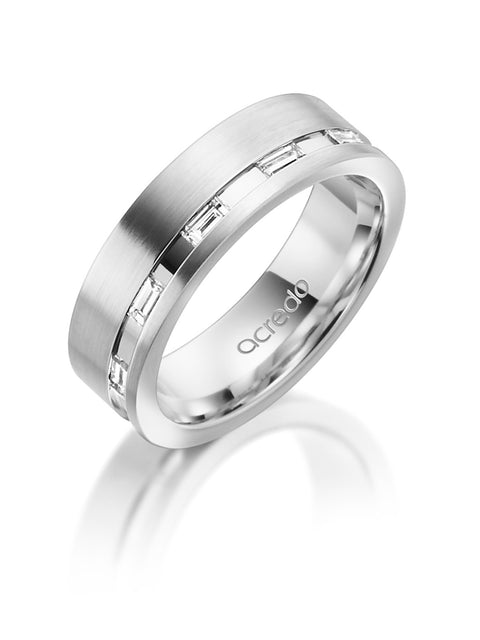 6 mm Platinum 600 Band with Baguette Diamonds 1/4 ct.tw. G/VS