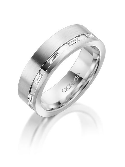 6 mm Platinum 600 Band with Baguette Diamonds 1/4 ct.tw. G/VS