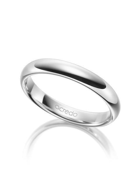 4 mm Polished Wedding Band in Platinum 600