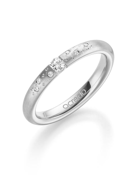 14K Palladium White Gold Diamond Band 1/10 ct.tw. G/Si1