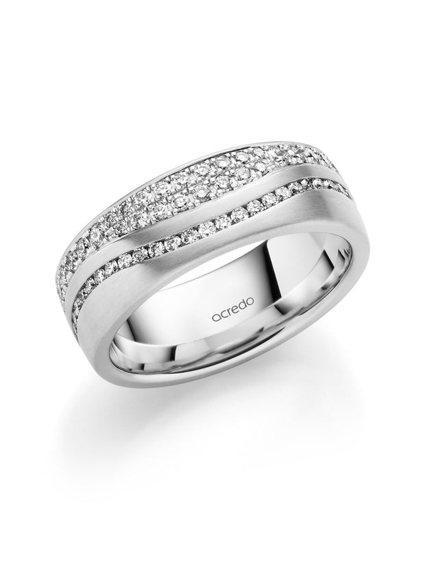 14K Palladium White Gold Anniversary Diamond Band 1 1/10 ct.tw. G/Si1