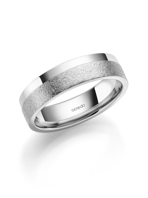 6 mm 14K White Gold Band with Polished and Glamour Finish
