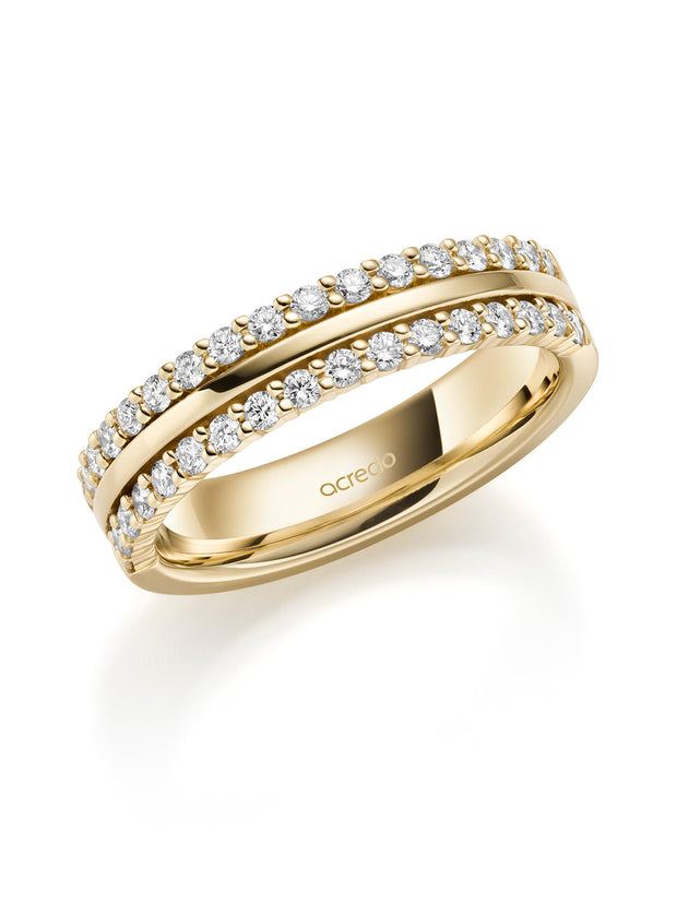 14K Yellow Gold acredo Crown Diamond Band 1/2 ct.tw. G/Si1