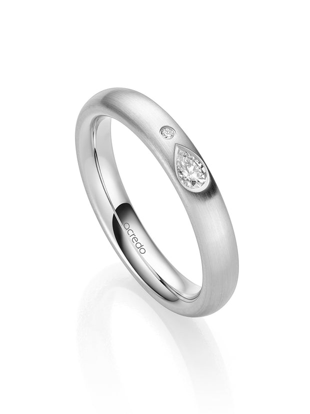 14K Palladium White Gold Diamond Band with Matte Finish 1/5 ct. tw. G/VS-Si1