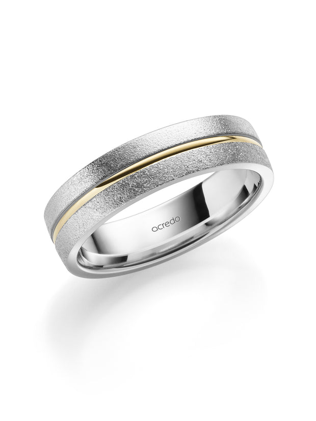 6 mm Platinum 600 and 18K Yellow Gold Band with Glamour Finish