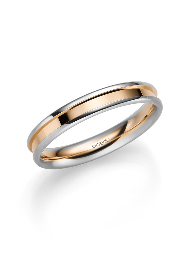 14K Palladium Grey & Rose Gold Band